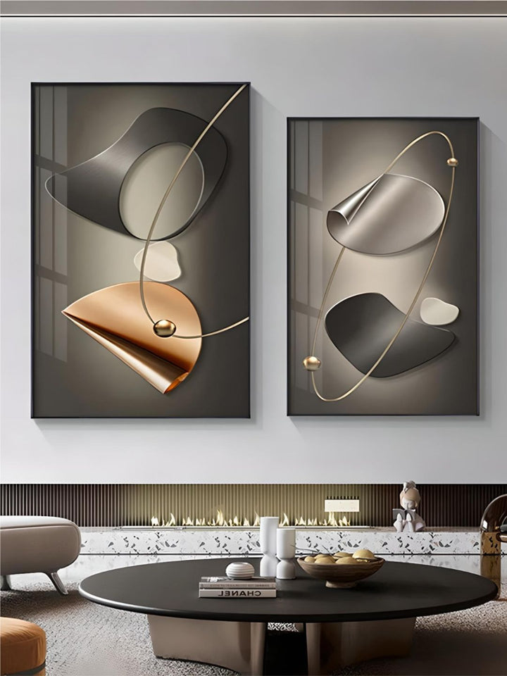 Modern Aesthetics Wall Art Abstract Arc & Curved Elements Fine Art