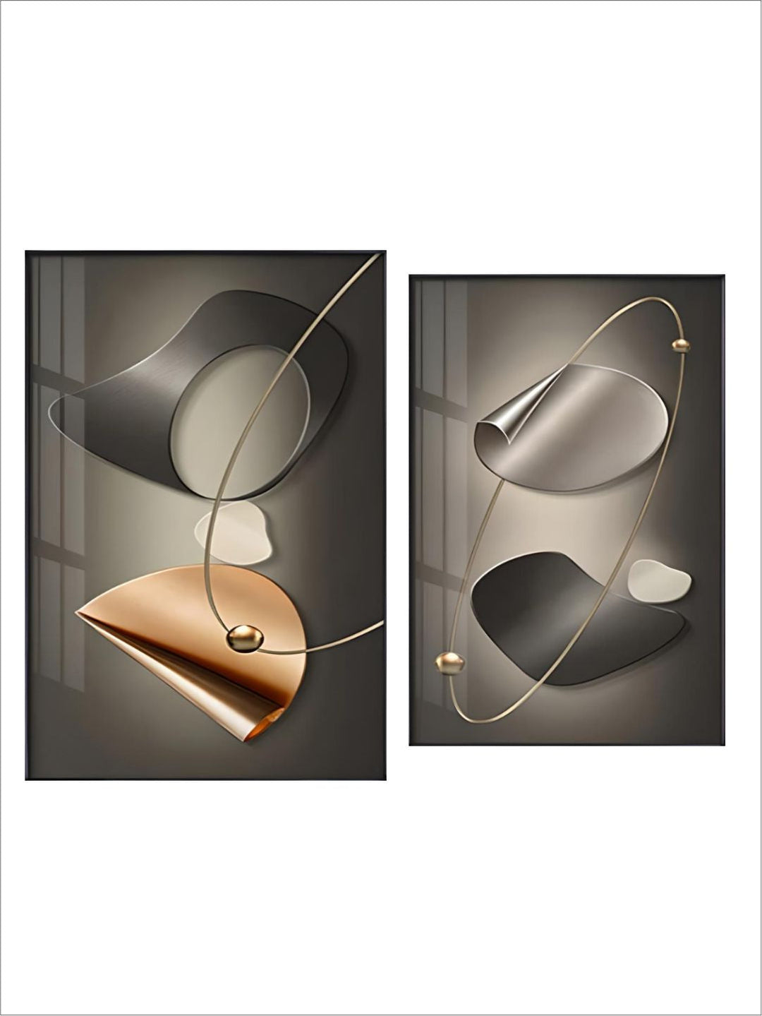Modern Aesthetics Wall Art Abstract Arc & Curved Elements Fine Art