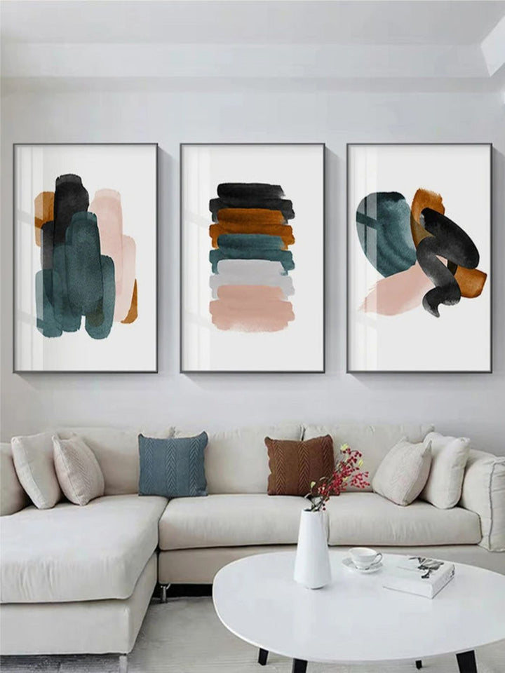 Earthy Colors Abstract Minimalist Watercolor Wall