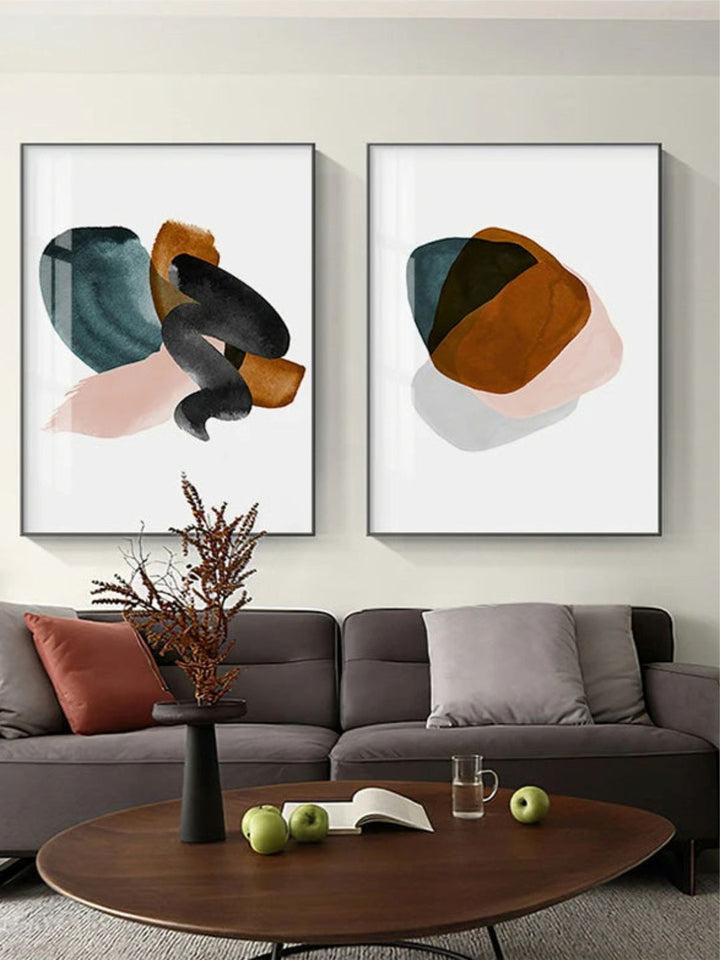 Earthy Colors Abstract Minimalist Watercolor Wall