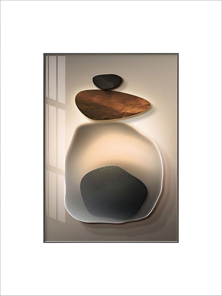 Neutral Color Abstract Black Pebble Wall Art Fine Art