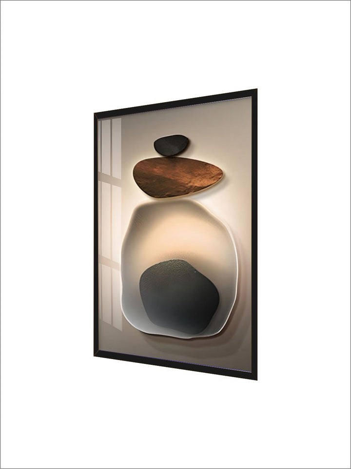Neutral Color Abstract Black Pebble Wall Art Fine Art