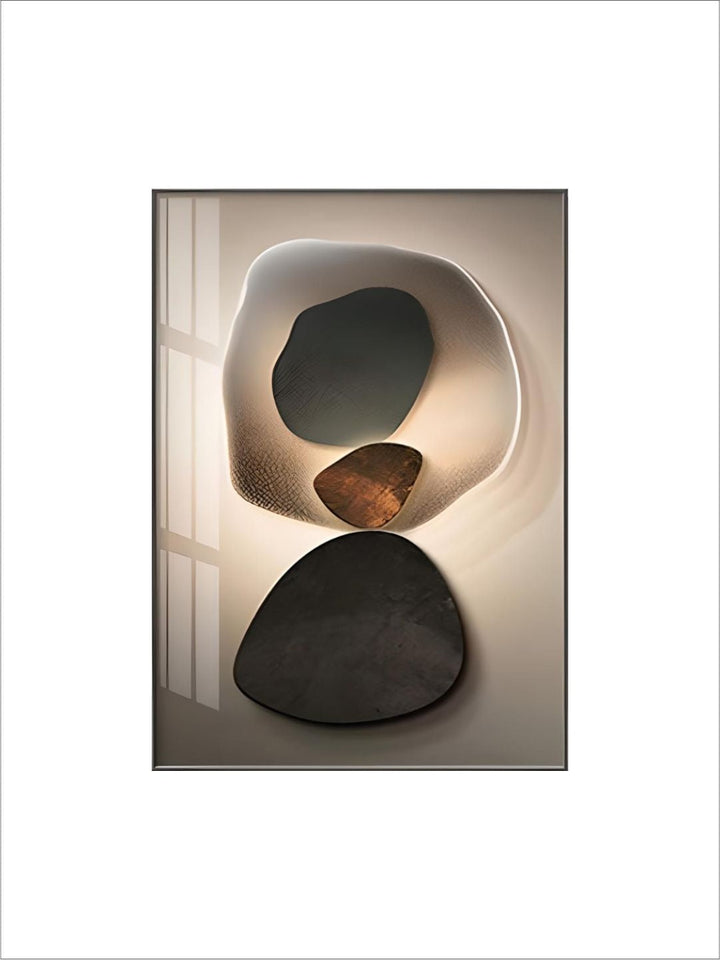 Neutral Color Abstract Black Pebble Wall Art Fine Art