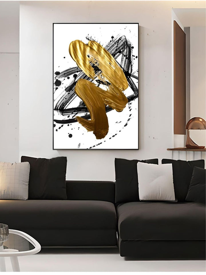 Abstract Golden Swirls Luxury Nordic Contemporary Wall Art Fine Art Canvas Prints Modern Pictures For Office Living Room Modern Home Decor