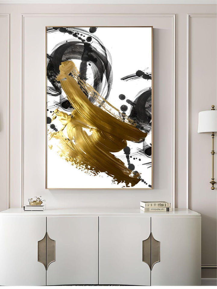 Abstract Golden Swirls Luxury Nordic Contemporary Wall Art Fine Art Canvas Prints Modern Pictures For Office Living Room Modern Home Decor
