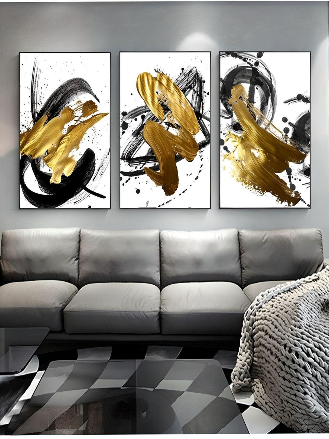 Abstract Golden Swirls Luxury Nordic Contemporary Wall Art Fine Art Canvas Prints Modern Pictures For Office Living Room Modern Home Decor