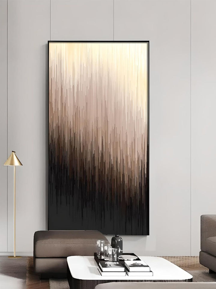 Abstract Urban Digital Rain Gradient Wall Art