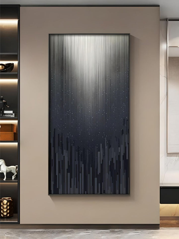 Abstract Urban Digital Rain Gradient Wall Art