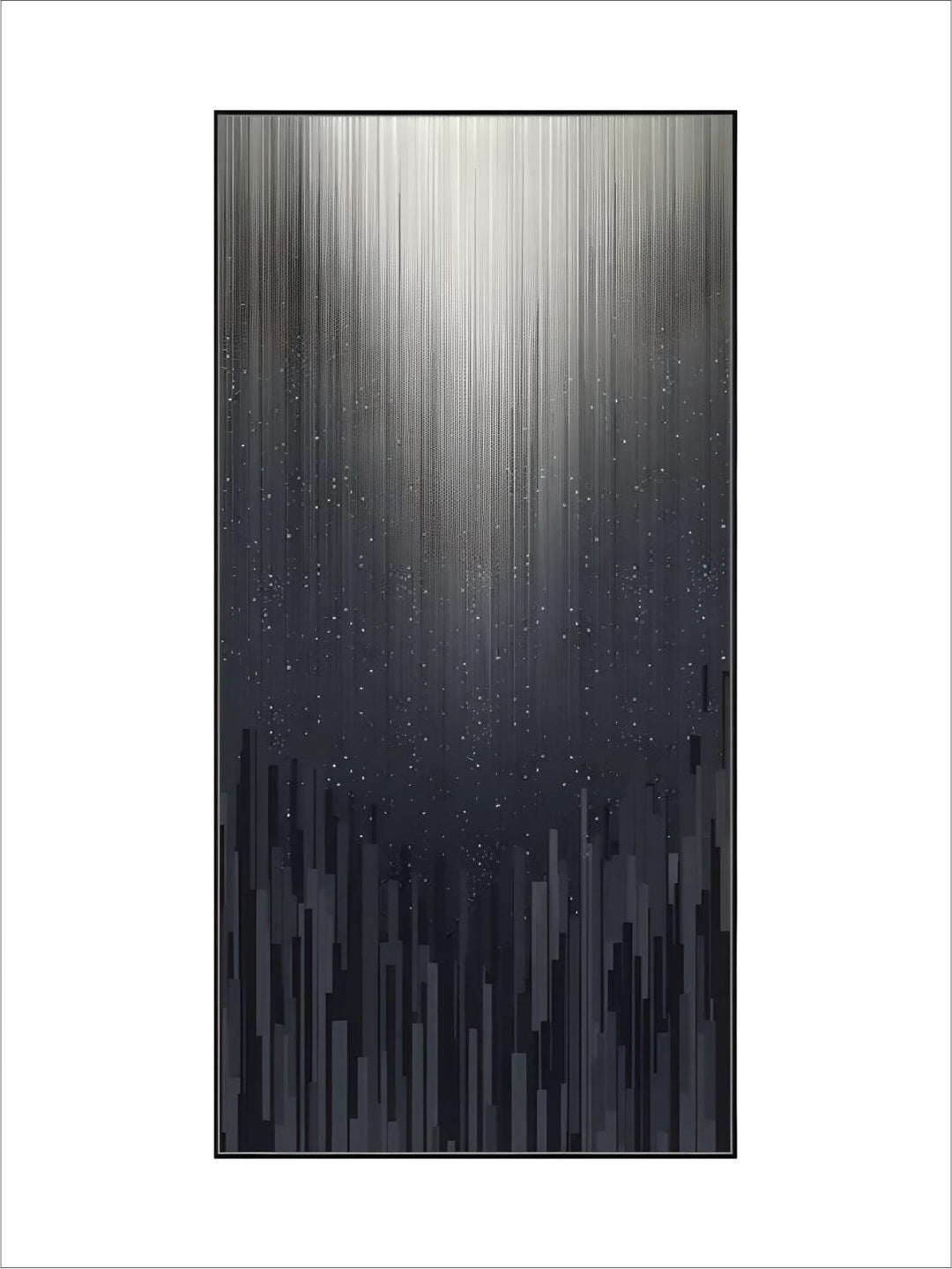 Abstract Urban Digital Rain Gradient Wall Art