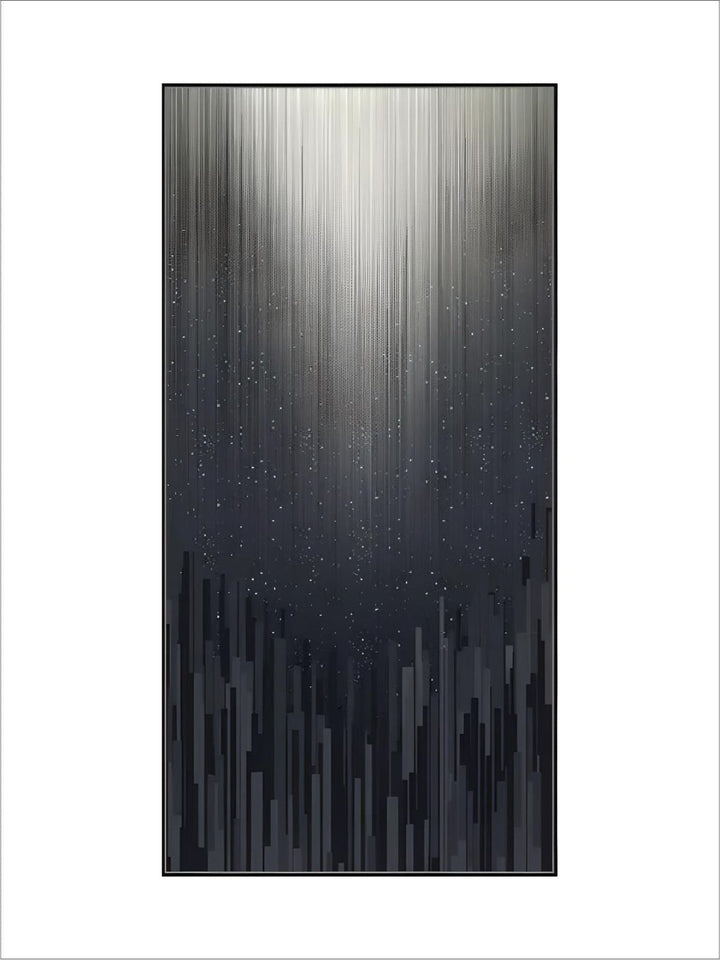Abstract Urban Digital Rain Gradient Wall Art