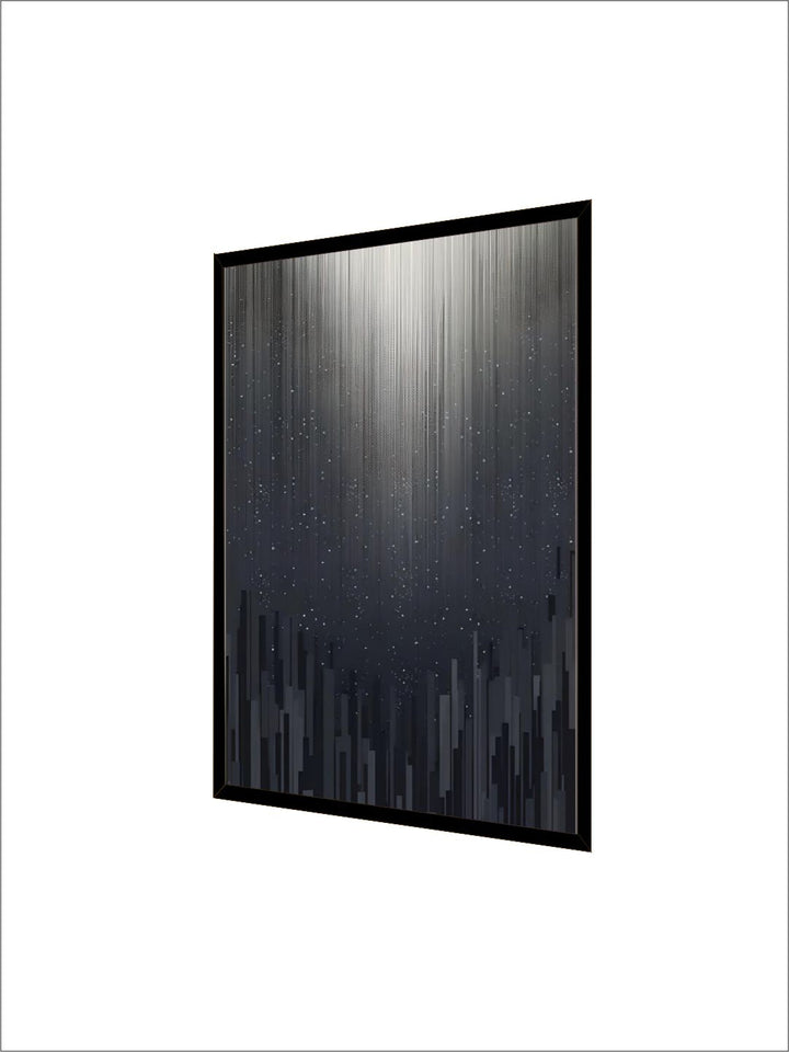 Abstract Urban Digital Rain Gradient Wall Art
