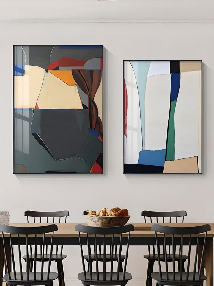 Modern Color Block Abstract Geometric Wall Art