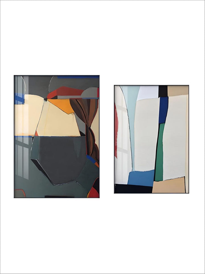 Modern Color Block Abstract Geometric Wall Art