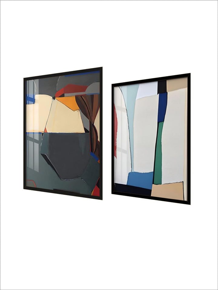 Modern Color Block Abstract Geometric Wall Art