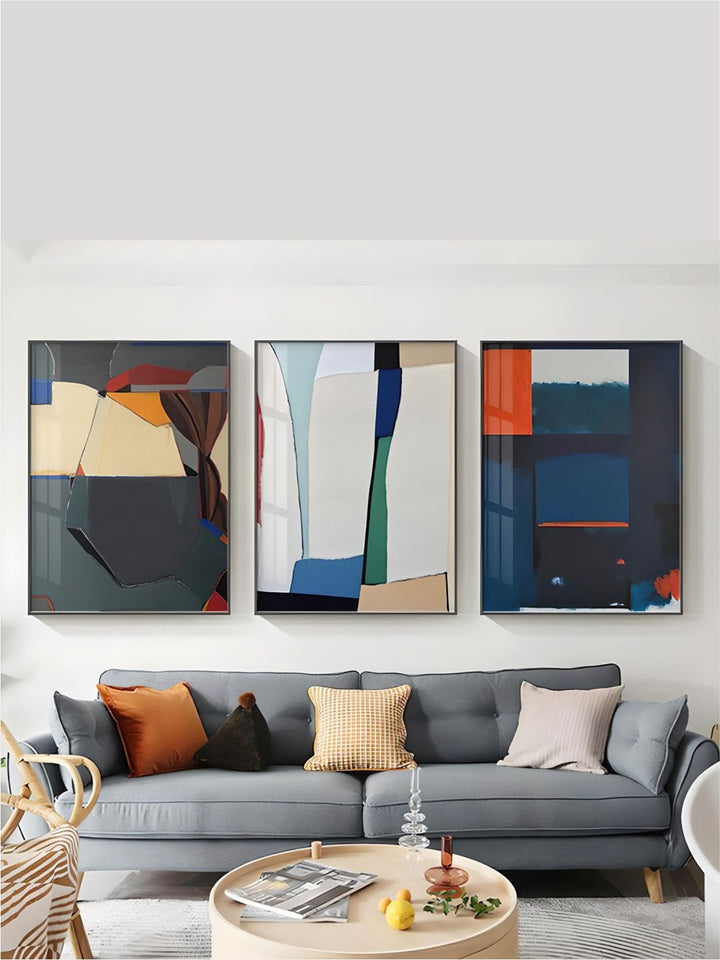Modern Color Block Abstract Geometric Wall Art