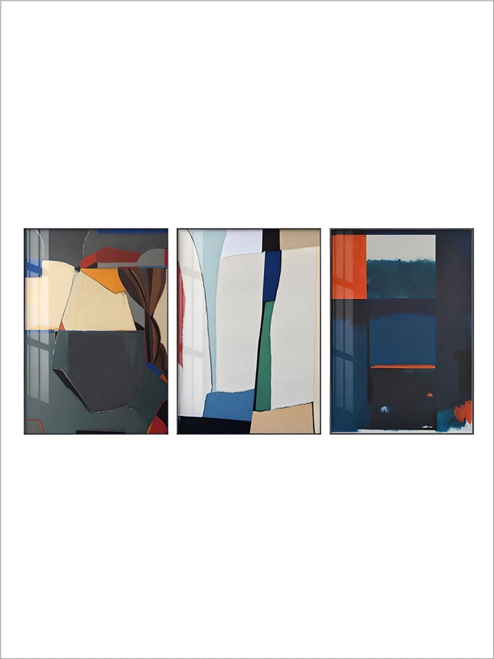 Modern Color Block Abstract Geometric Wall Art