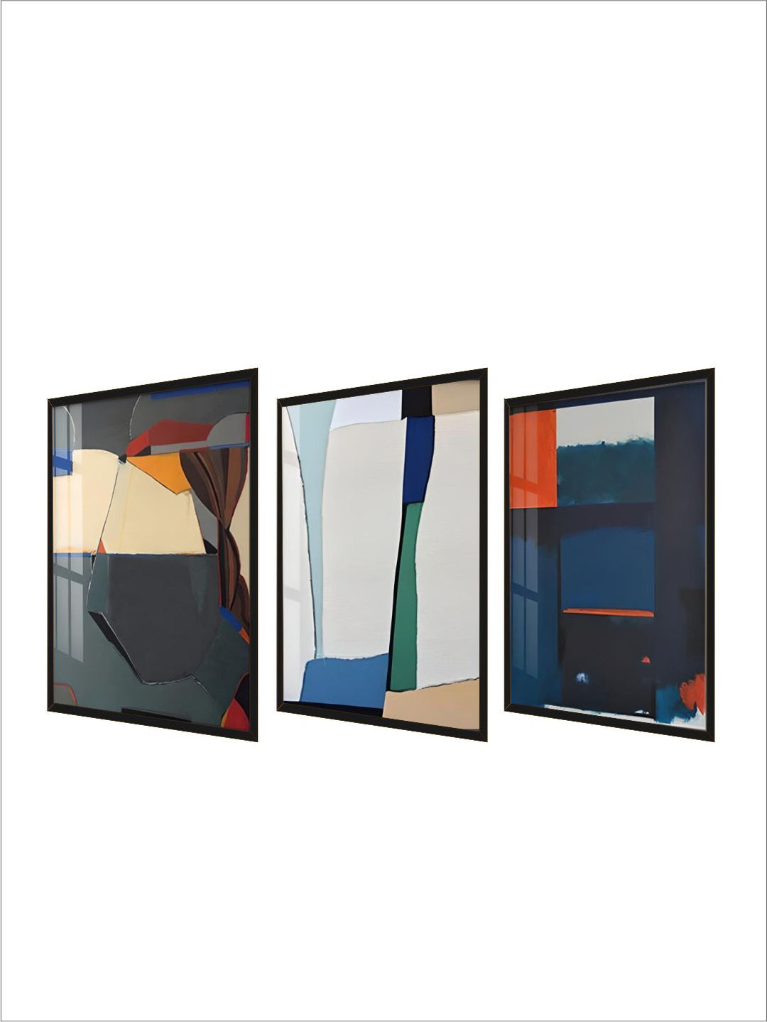 Modern Color Block Abstract Geometric Wall Art