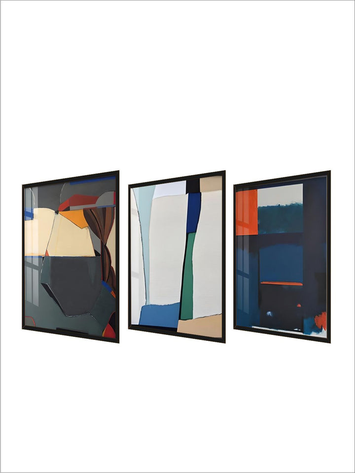 Modern Color Block Abstract Geometric Wall Art