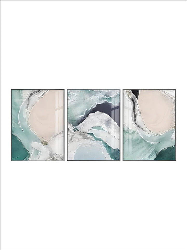 Nordic Abstract Green Blue Jade Beach Ocean Wall Art 