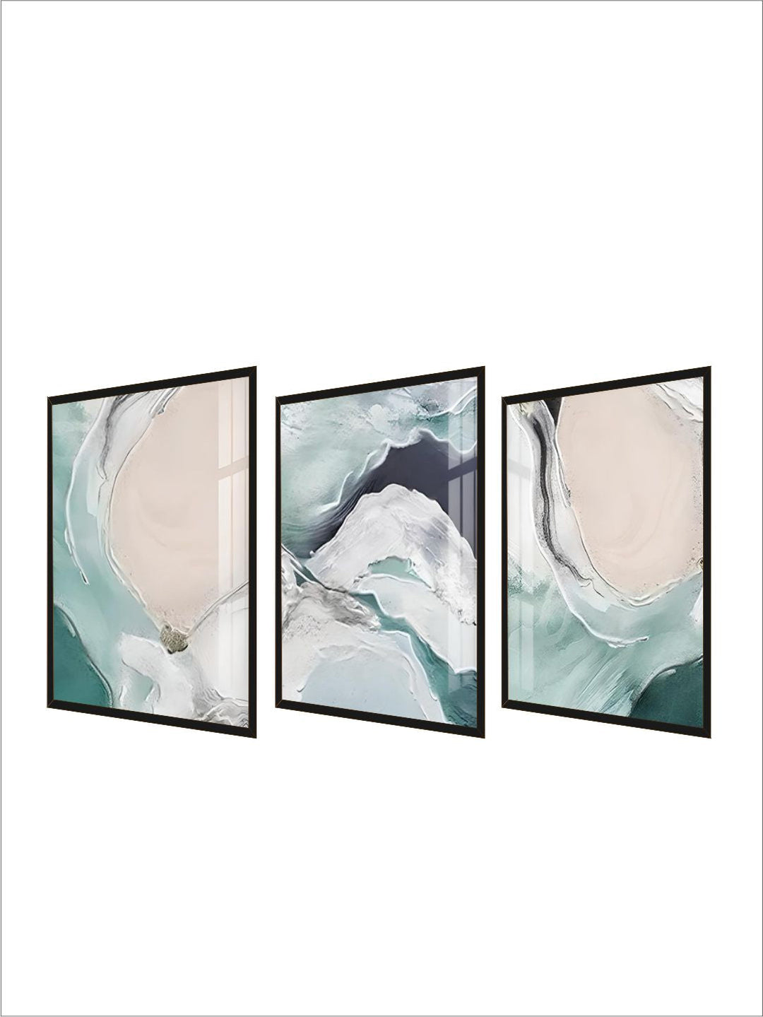 Nordic Abstract Green Blue Jade Beach Ocean Wall Art 