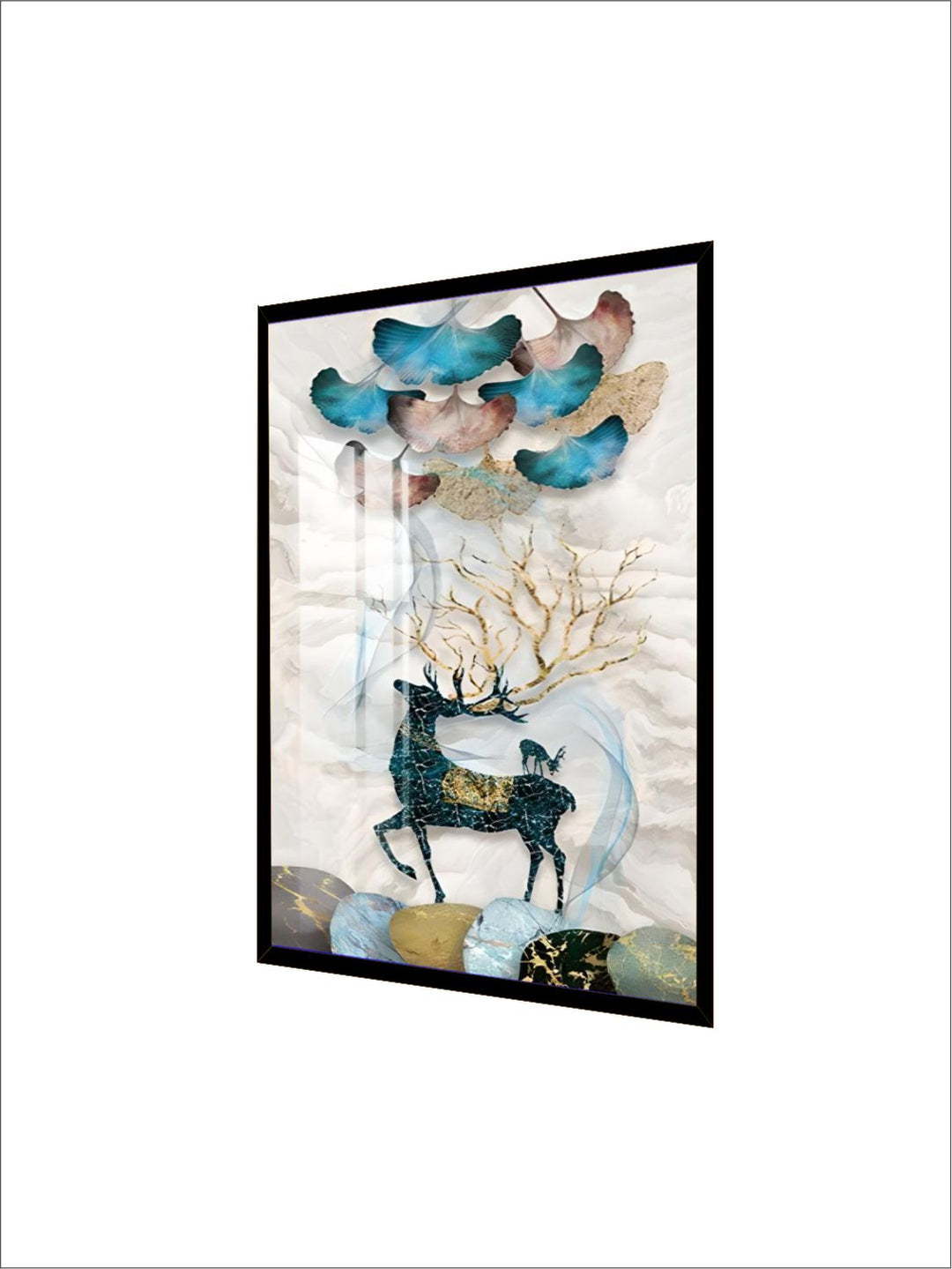 Abstract Auspicious Mystical Deer Landscape Wall Art