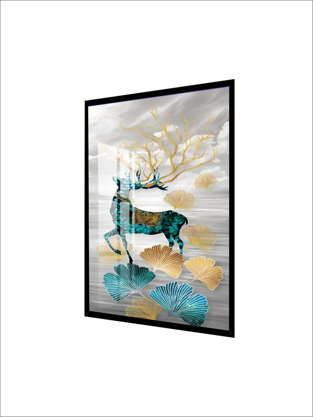 Abstract Auspicious Mystical Deer Landscape Wall Art