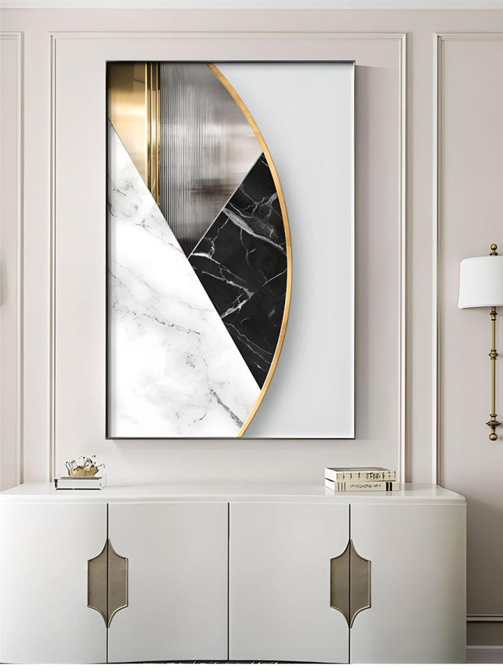 Abstract Marble Curves 3d Effect Geometric Wall Art Fine Art Canvas Prints Modern Pictures For Luxury Living Room Dining Room Home Office Art Decor