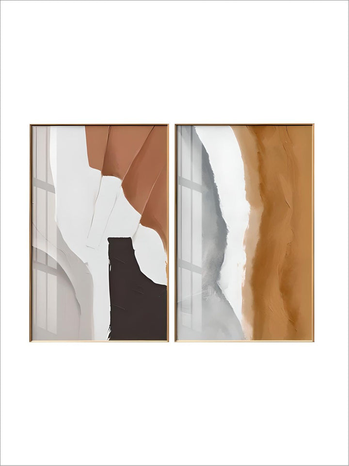 Modern Abstract Gray Beige Terracotta Wall Art Fine Art 