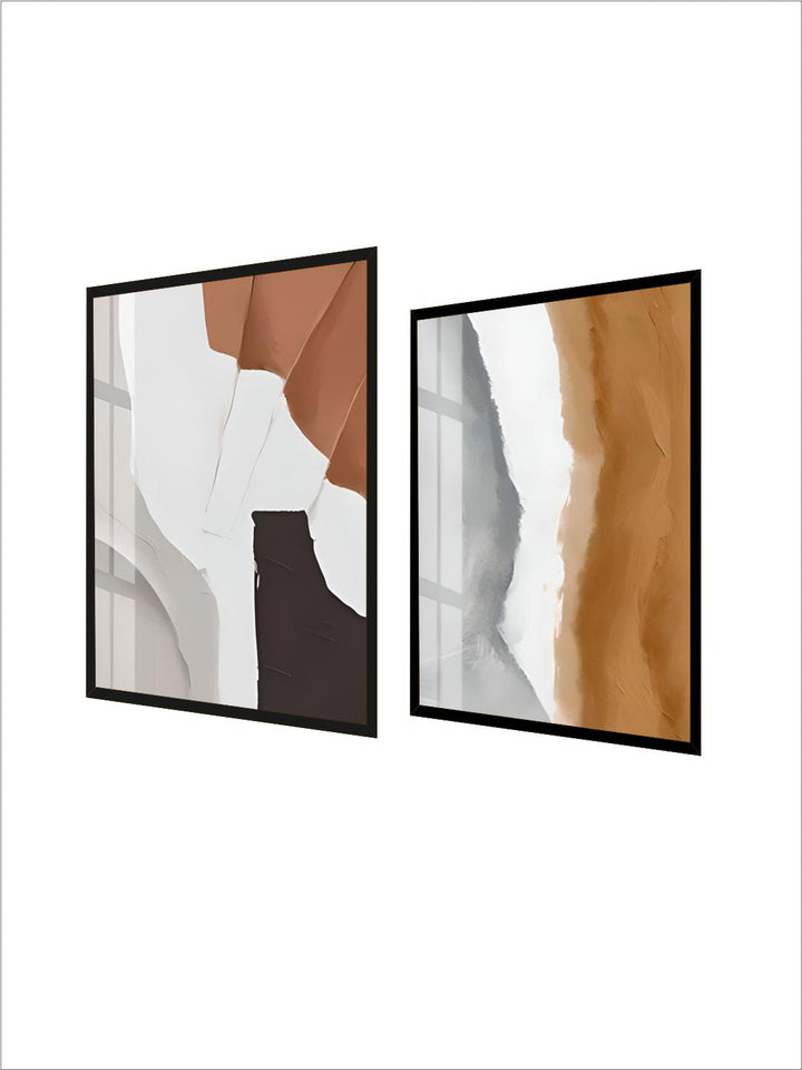 Modern Abstract Gray Beige Terracotta Wall Art Fine Art 