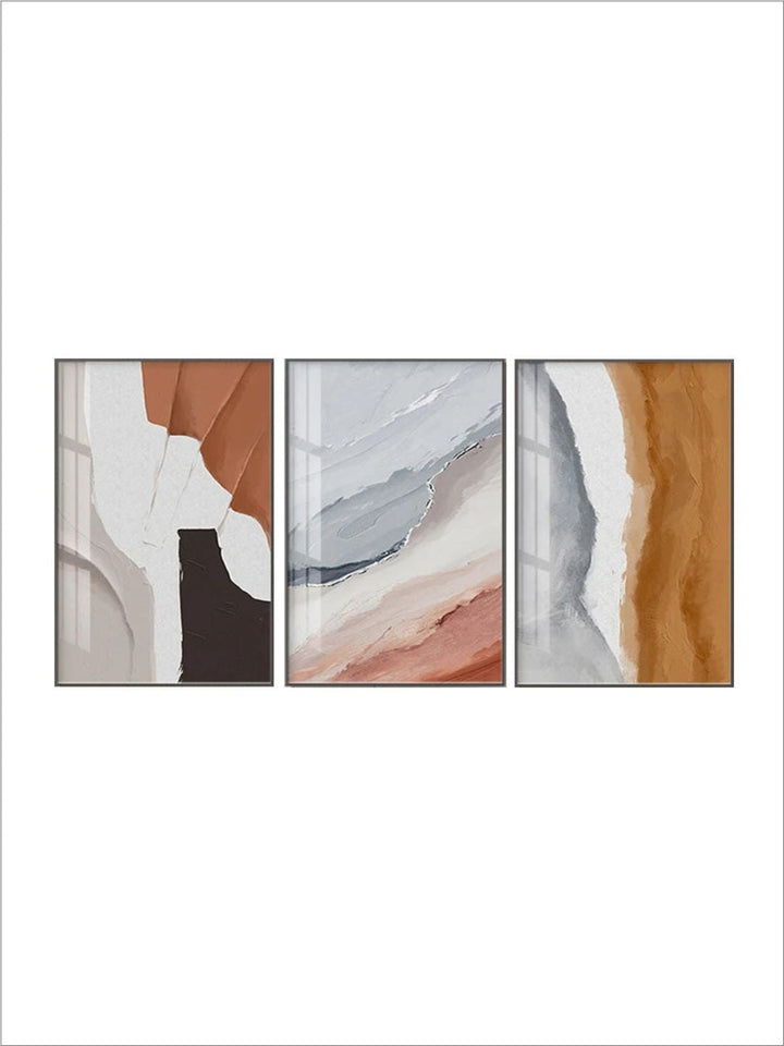 Modern Abstract Gray Beige Terracotta Wall Art Fine Art 