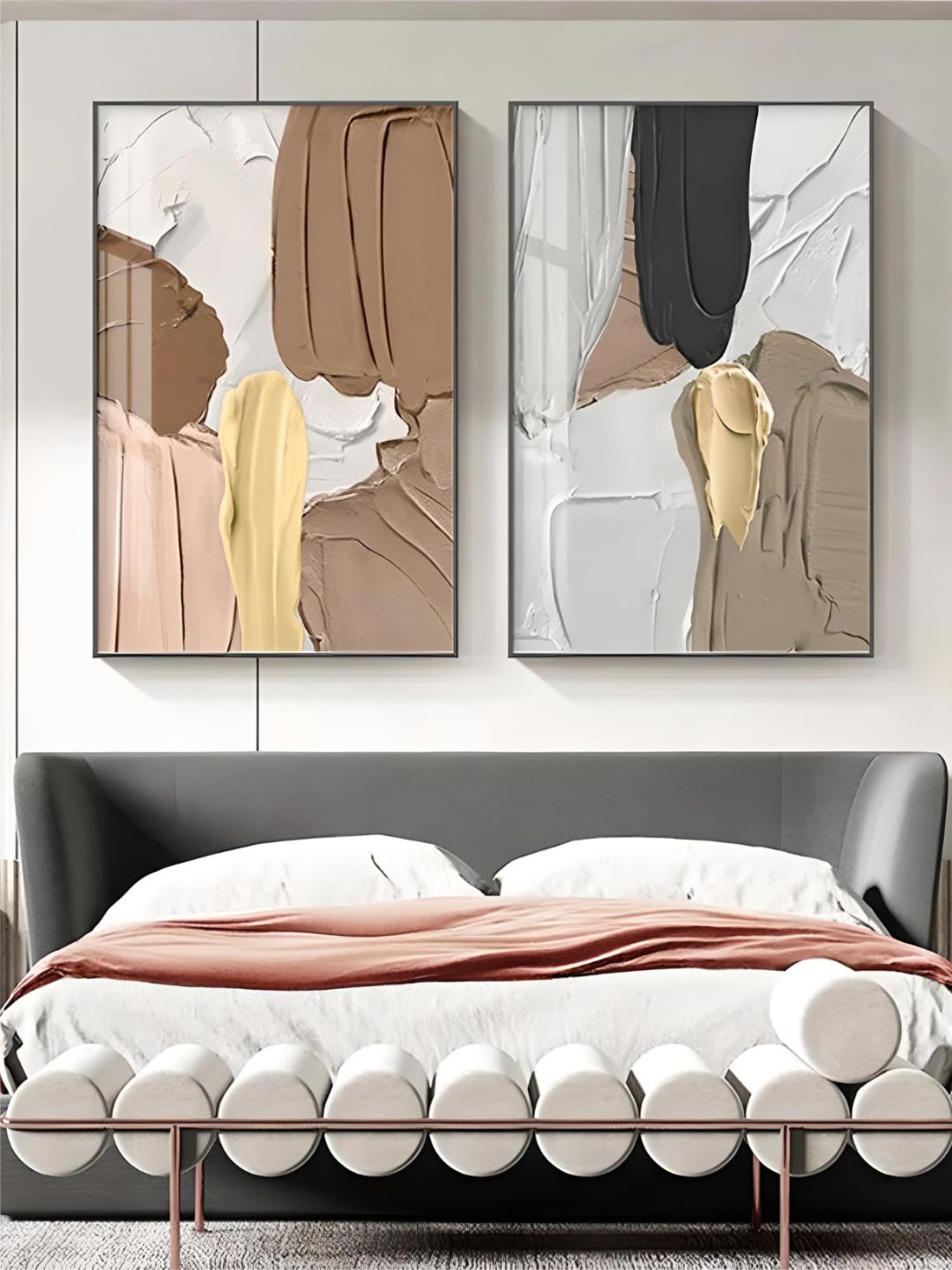 Fashion Color Pallete Thick Brush Abstract Wall Art