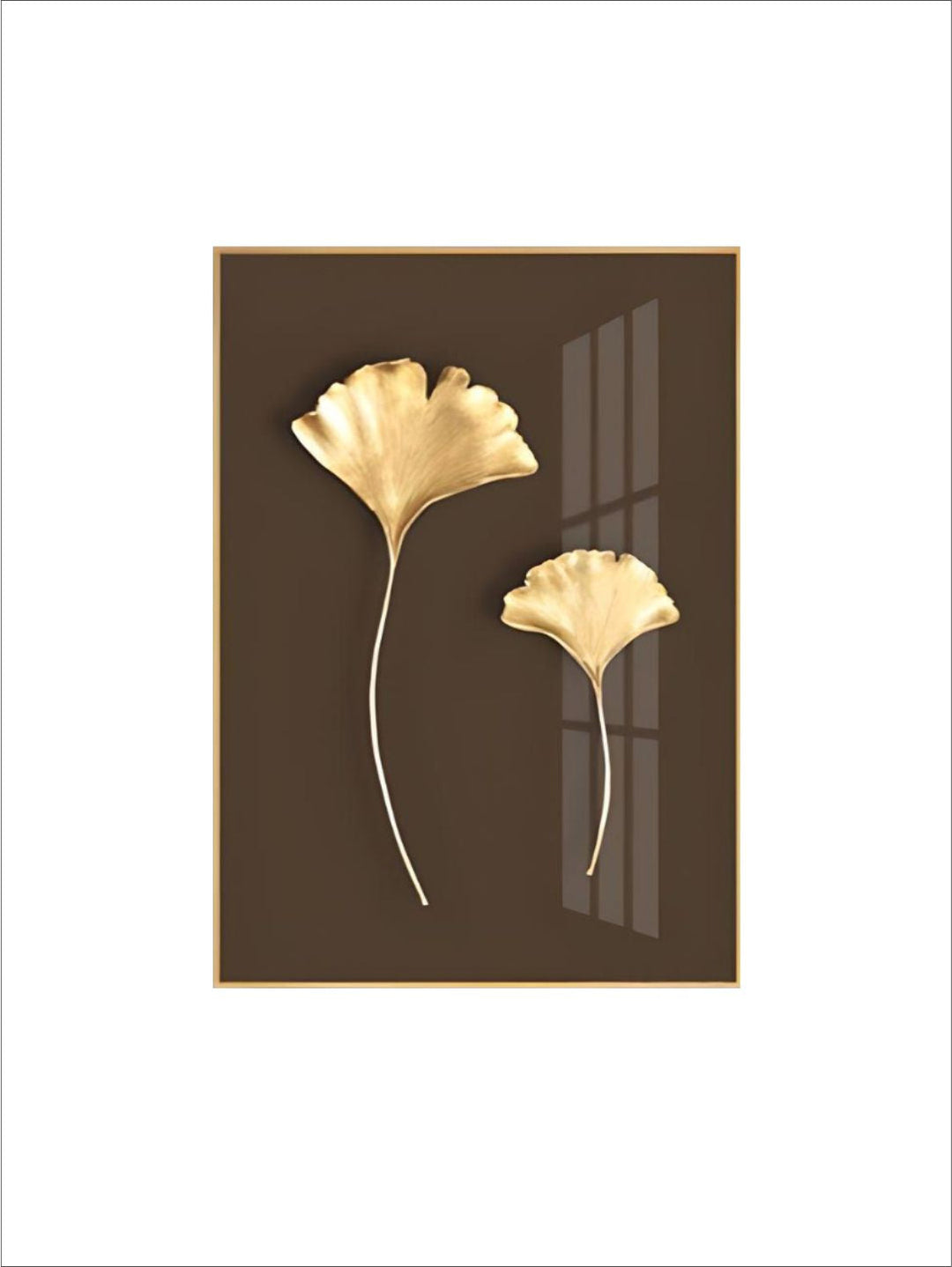 Abstract Minimalist Golden Leaf Wall Art Fine Art Canvas Prints Elegant Botanical Pictures For Luxury Living Room Dining Room Home Office Decor