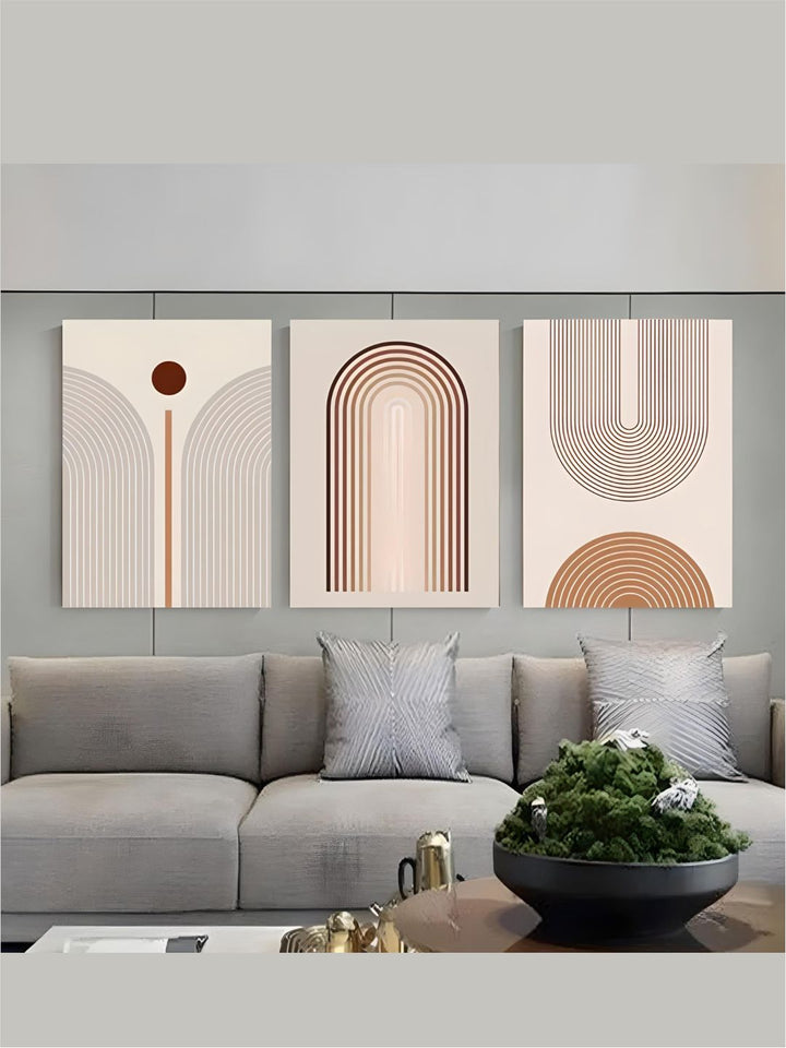 Set of 3Pcs FRAMED Abstract Nordic Wall Art With