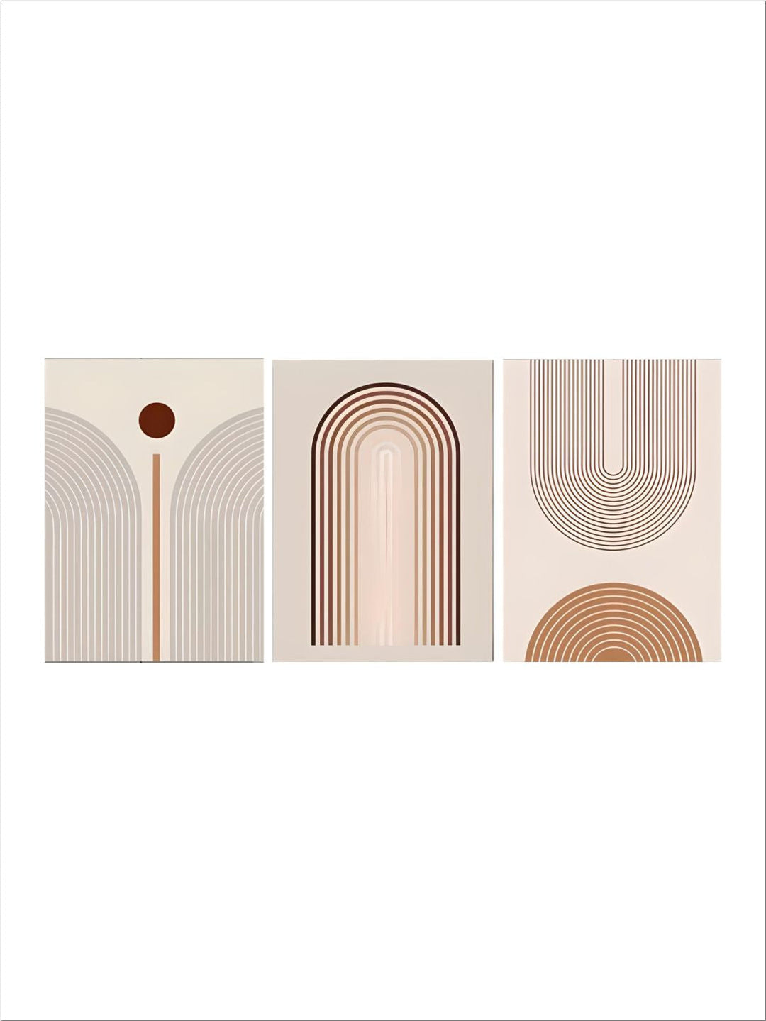 Set of 3Pcs FRAMED Abstract Nordic Wall Art With