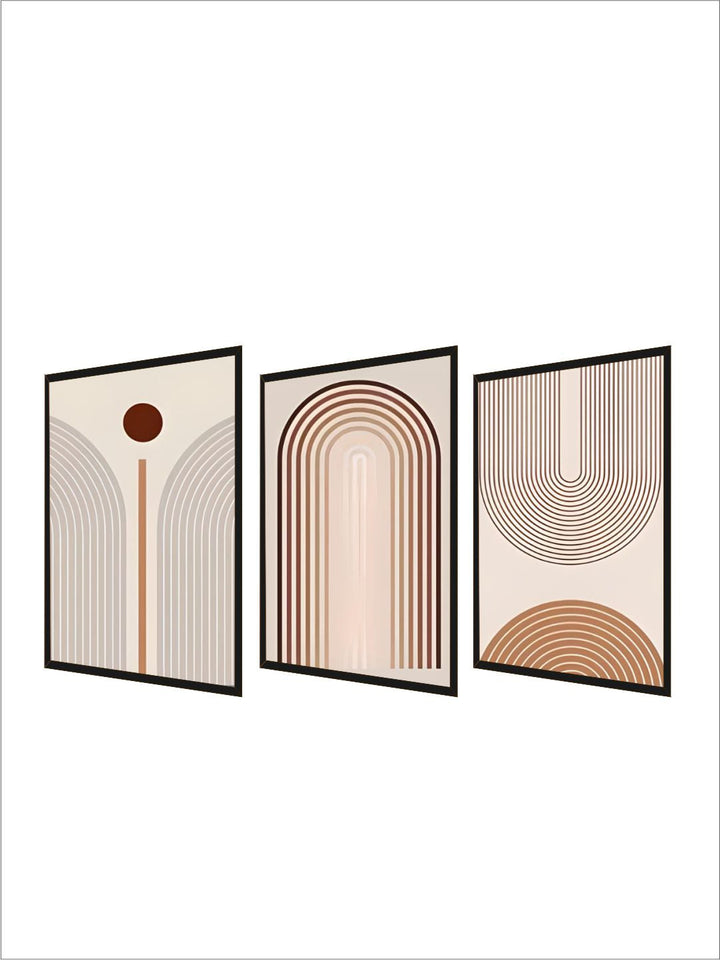 Set of 3Pcs FRAMED Abstract Nordic Wall Art With