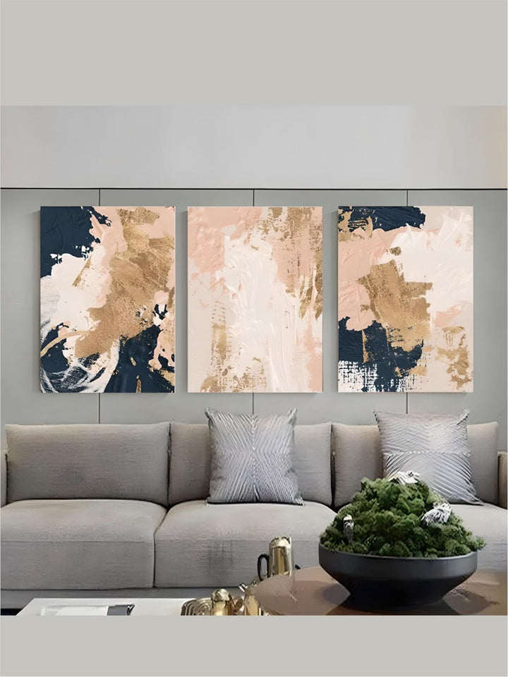 Set of 3Pcs FRAMED Abstract Nordic Wall Art With
