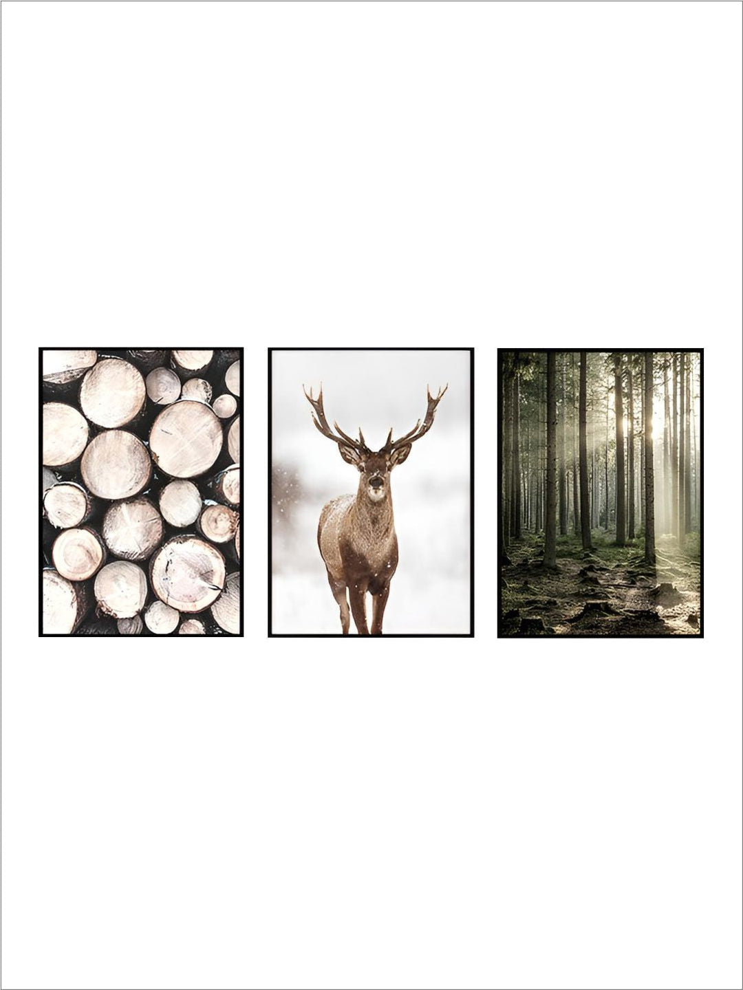 Set of 3Pcs Nordic Natural Winter Forest Wall Art