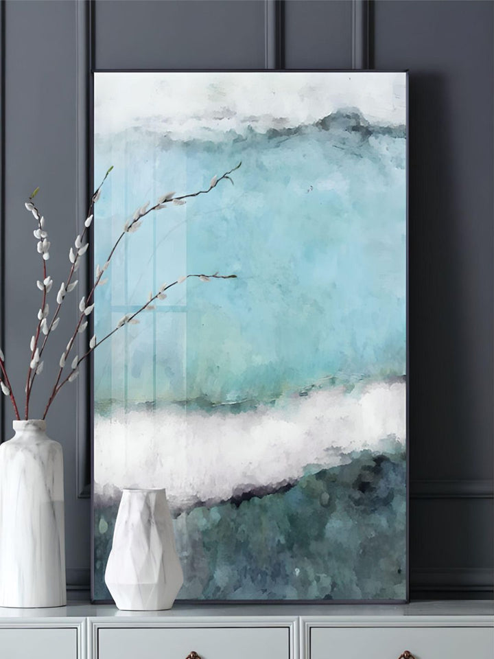 Abstract Shades Of Blue Black Wall Art Fine Art Canvas Prints Modern Boutique Pictures For Living Room Dining Room Contemporary Home Wall Art Decor