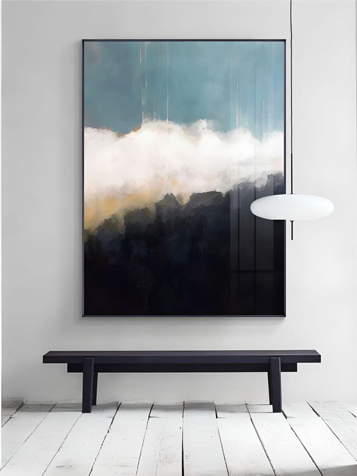Abstract Shades Of Blue Black Wall Art Fine Art Canvas Prints Modern Boutique Pictures For Living Room Dining Room Contemporary Home Wall Art Decor
