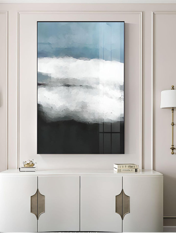 Abstract Shades Of Blue Black Wall Art Fine Art Canvas Prints Modern Boutique Pictures For Living Room Dining Room Contemporary Home Wall Art Decor