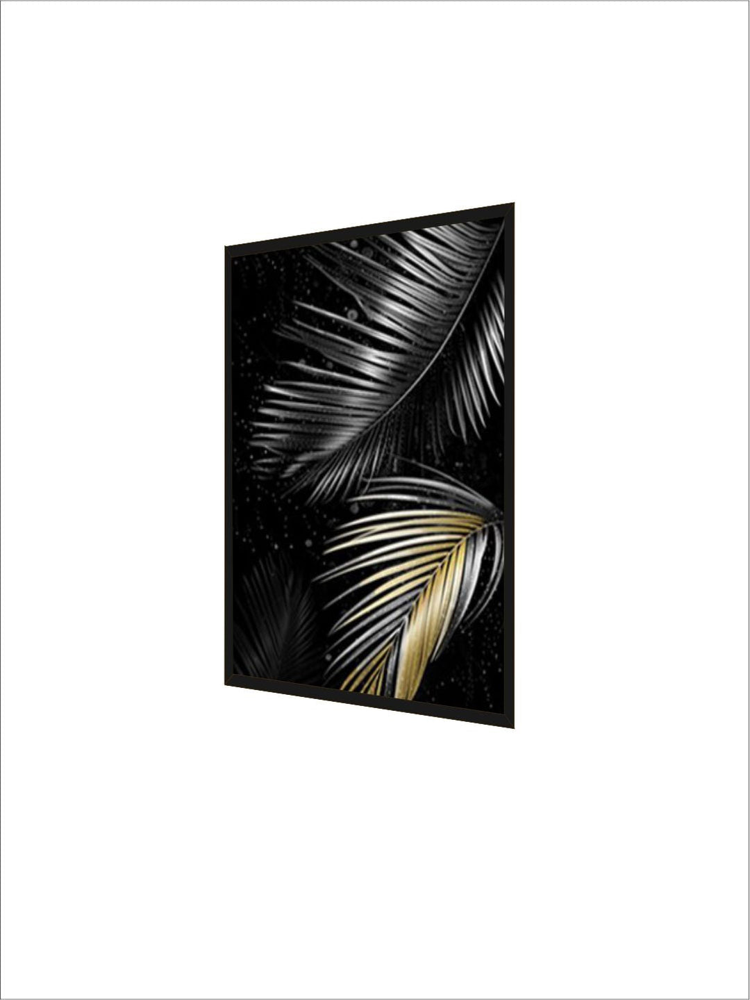 Black Golden Tropical Leaves Wall Art Fine Art Canvas Prints Modern Exotic Botanical Fashion Pictures For Living Room Dining Room Home Office Decor