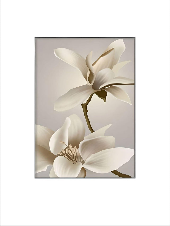 Exotic Floral White Petal Wall Art Fine Art Canvas Prints Modern Abstract Botanical Pictures For Living Room Dining Room Home Office Decor