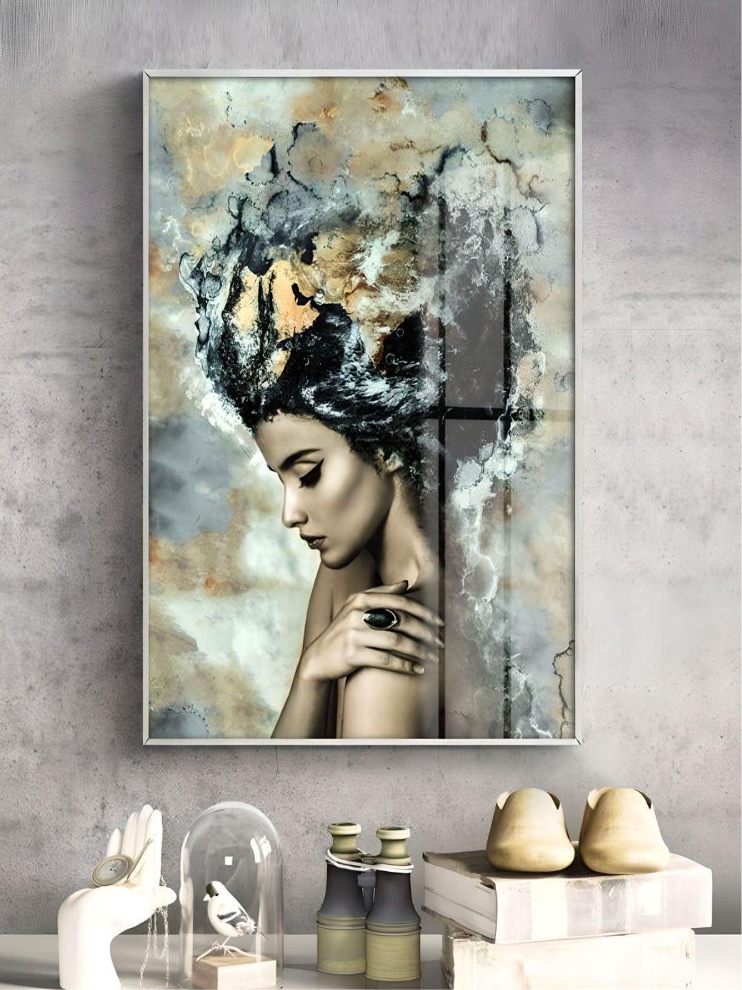 Girl Becomes Marble Abstract Nordic Fashion Figure Art Poster Fine Art Canvas Print Picture For Modern Interior Design Home Decoration