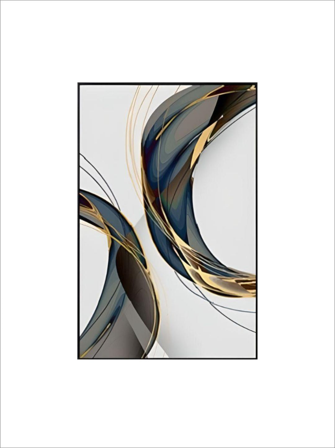 Geometric Flowing Shapes Abstract Wall Art Fine Art Canvas Prints Pictures For Modern Apartment Living Room Minimalist Home Office Interiors