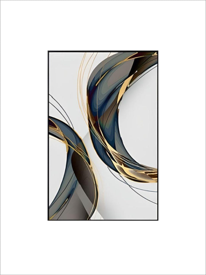 Geometric Flowing Shapes Abstract Wall Art Fine Art Canvas Prints Pictures For Modern Apartment Living Room Minimalist Home Office Interiors