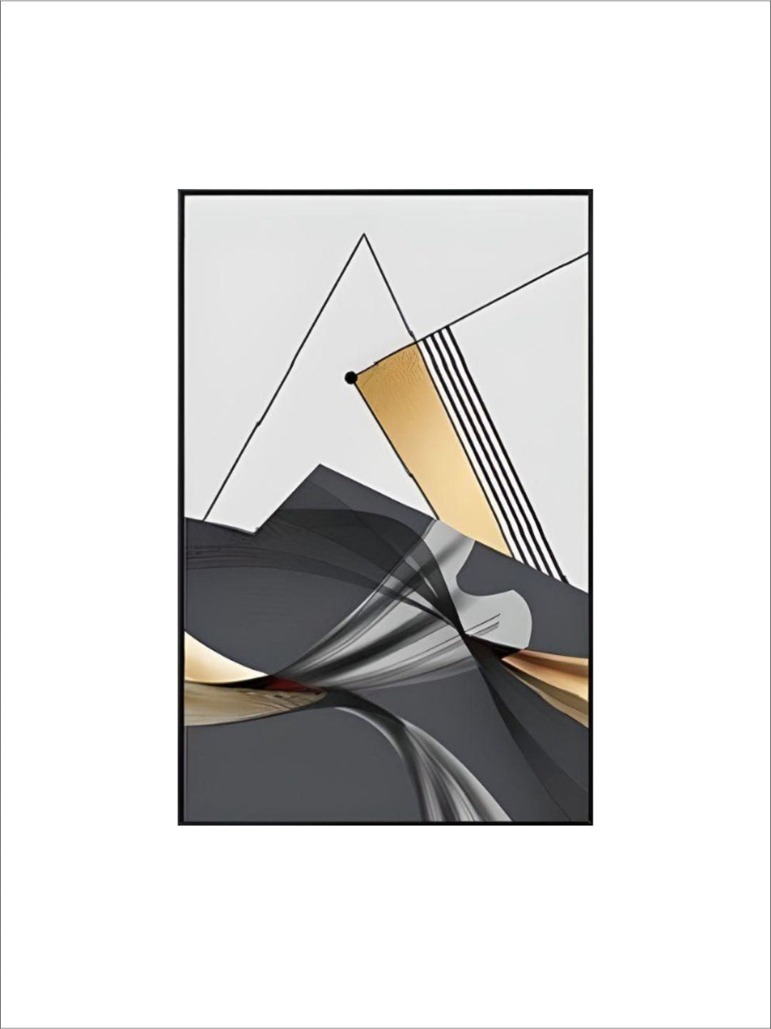 Geometric Flowing Shapes Abstract Wall Art Fine Art Canvas Prints Pictures For Modern Apartment Living Room Minimalist Home Office Interiors