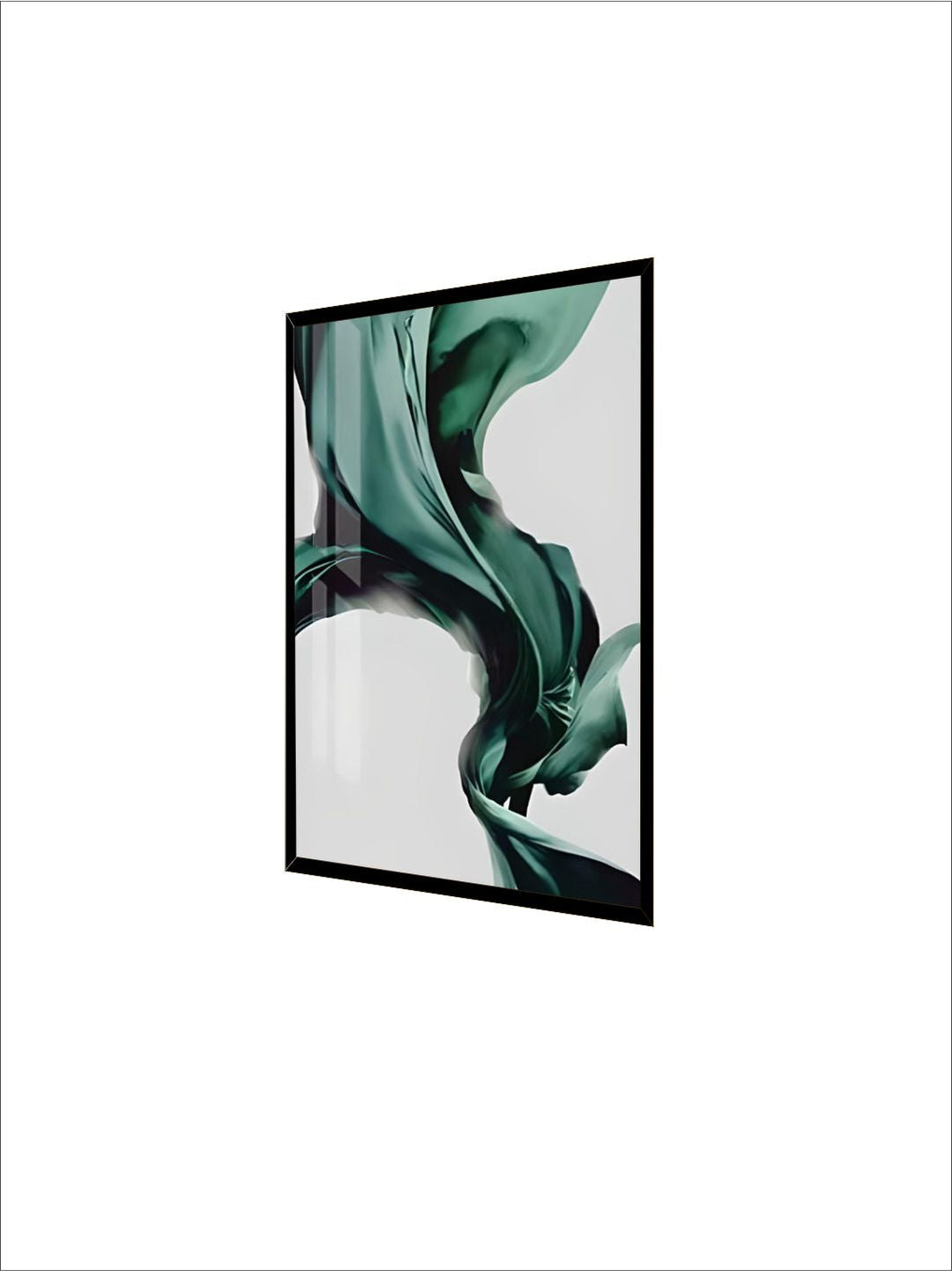 Green Flowing Silk Minimalist Nordic Abstract Wall Art Fine Art Canvas Print Luxury Lifestyle Picture For Modern Living Room Bedroom Home Interior Decor