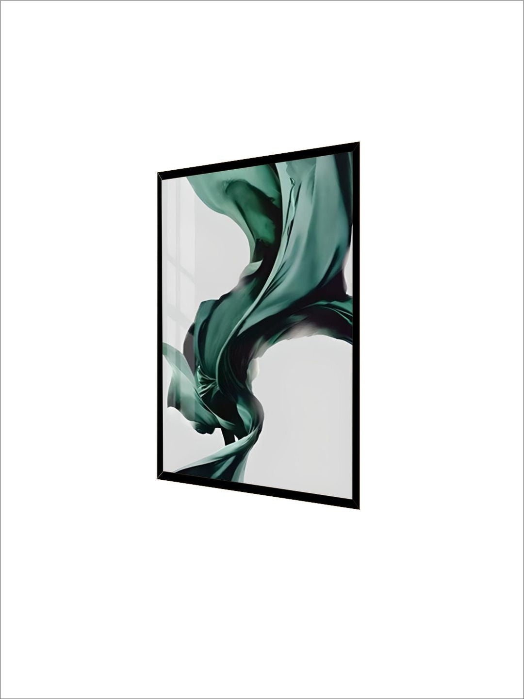 Green Flowing Silk Minimalist Nordic Abstract Wall Art Fine Art Canvas Print Luxury Lifestyle Picture For Modern Living Room Bedroom Home Interior Decor