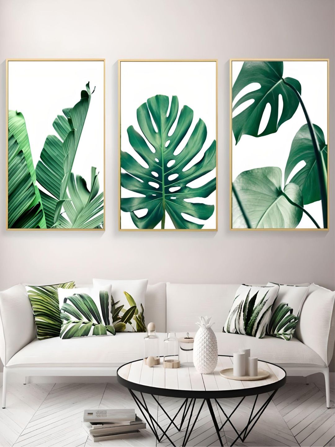 Lush Green Leaves Posters Tropical Plants Flora Fine Art Canvas Prints Nordic Wall Art For Living Room Dining Room Modern Home Decoration