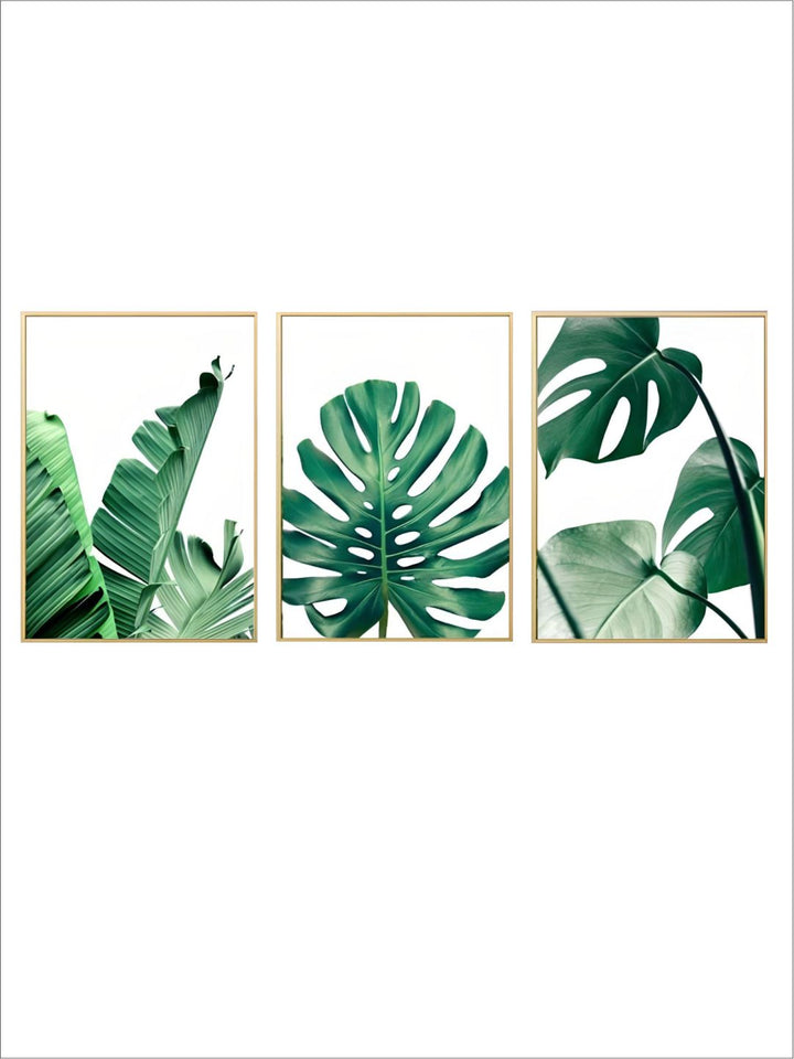 Lush Green Leaves Posters Tropical Plants Flora Fine Art Canvas Prints Nordic Wall Art For Living Room Dining Room Modern Home Decoration